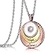 LOVMOMENT Lovmoment Pendant of Necklace Gold and Rose with Rhinestones Snaps Jewelry