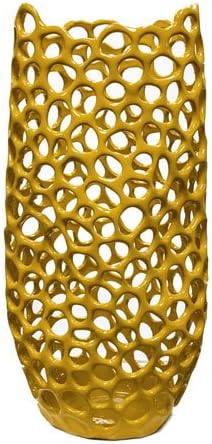 Donny Osmond Home Medium Yellow Hyde Pierced Vase