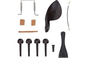 Ebony Violin Parts, Ebony Violin Accessories, Violin Setup Kit, Violin Maintenance Kit, for Violinists, Students, Teachers, a