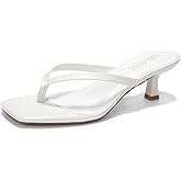 LULLASONG Women's Kitten Heels Sandals Square Open Toe Flip Flop Heels 1.8-2 Inch Heeled Sandals for Women