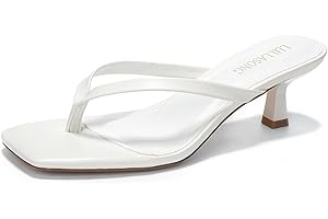 LULLASONG Women's Kitten Heels Sandals Square Open Toe Flip Flop Heels 1.8-2 Inch Heeled Sandals for Women