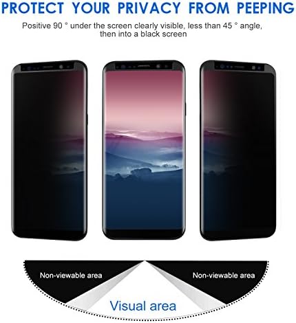 Galaxy S9 Plus Privacy Screen protector, Toptrade 9H Hardness Tempered Glass Anti-Spy Screen Protector Shield For Samsung Galaxy S9 Plus,Color (Black)