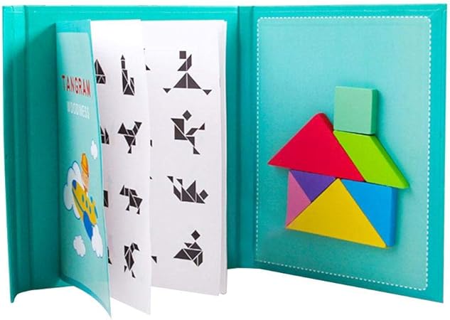 Amazon タングラム タングラムパズルキッズ タングラムパズルゲームトラベルゲームパズルカラフルな本の形幼児向け教育玩具 ゲーム おもちゃ