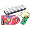 Voggy´s Mundharmonika Set Volt-Mundharmonika C-Dur Neopren-Tasche Mundharmonika-Schule Buch CD (diatonisch, Blue Harp, Richter Modell, Metall), silber / bunt