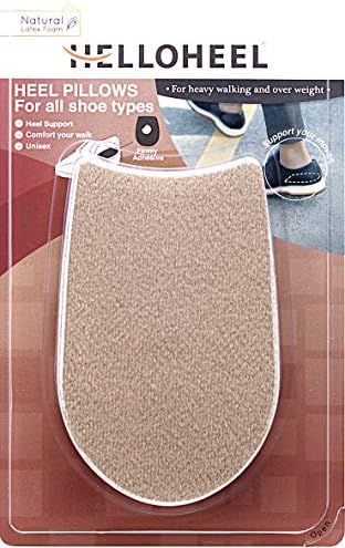 Helloheel Heel Pillows for Heavy Walkers | Made with High Resilience Natural Rubber Brown