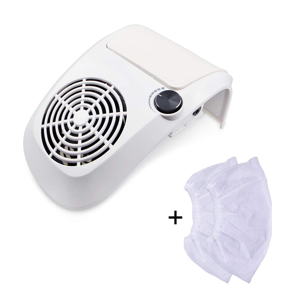 JEWHITENY Nail Dust Collector Vacuum Cleaner Professional Powerful Manicure Machine with 2 Dust Bag Nail Art Salon Equipment Adjustable Speed Collector : Beauty