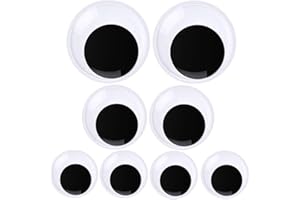TRLAFY Giant Wiggle Googly Eyes with Self Adhesive Large Black Plastic Eyes for Crafts 2 Inch 3 Inch 4 Inch Set of 8