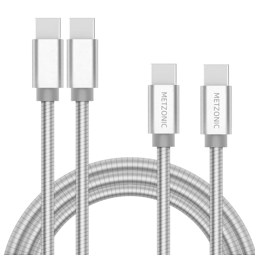 Photo 1 of METZONIC USB C Cable 2 Pack, Type C to Type C Metal Braided Charging Cable 6.6 Ft PD 65W Fast Charge Data Sync Transfer Cord