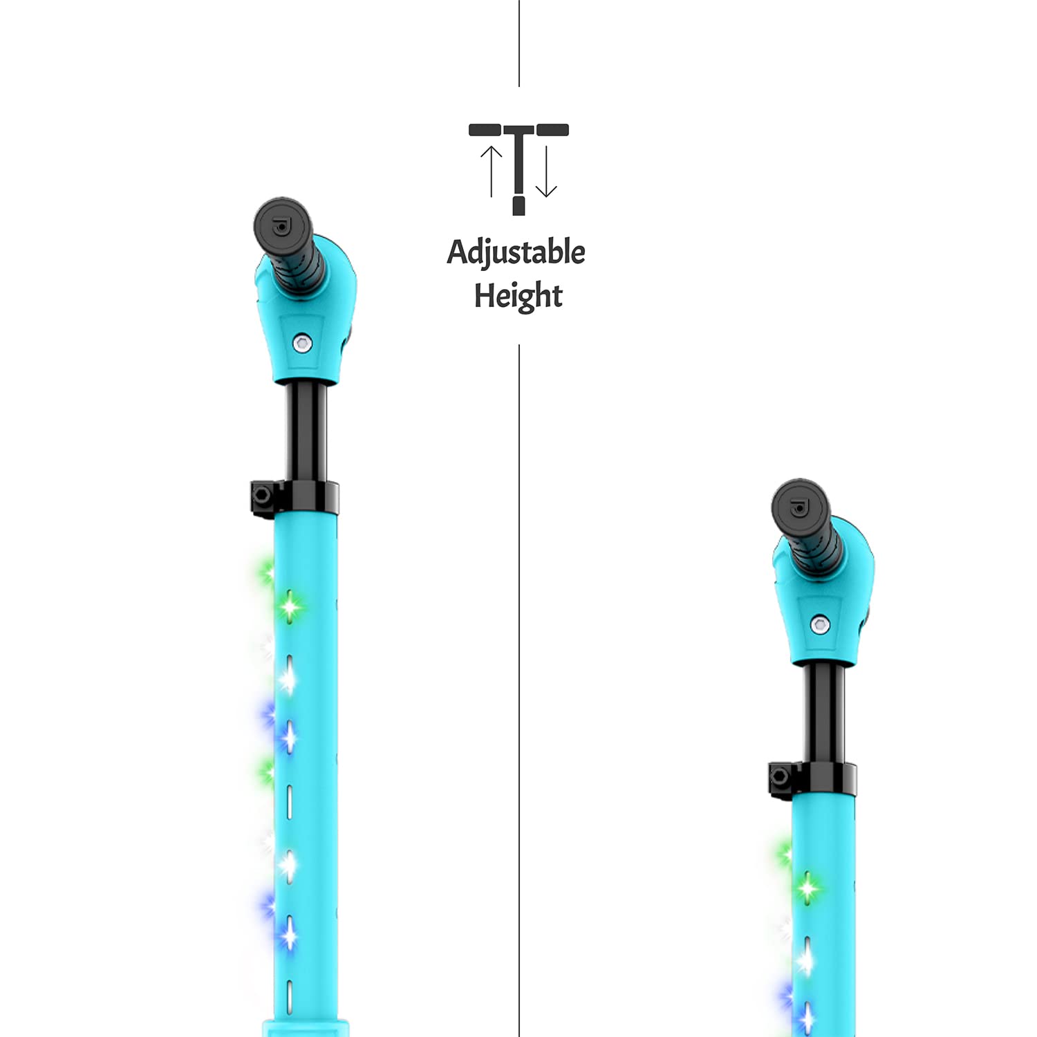 Jetson 3-Wheel Light-Up Kick Scooter, Lights on Stem & Wheels, Height Adjustable Handlebar, Rear Brake, Foldable, Ages 3+