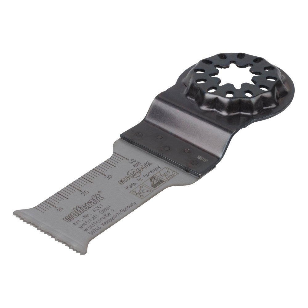 wolfcraft BIM Pushcut Saw Blade “Expert”, STARLOCK receptacle, wood, non-ferrous metals, gypsum plasterboards, 28 mm I 4241000 I For cutting to length, plunge cuts and rip cuts