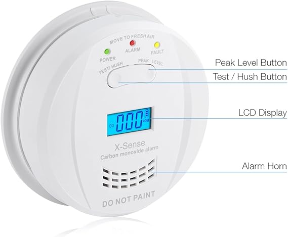 X Sense Co Melder Kohlenmonoxidmelder Warngerat Warnmelder Carbon Monoxide Co Detector Mit Digitaler Anzeige Batteriebetrieben Co03jf Amazon De Baumarkt
