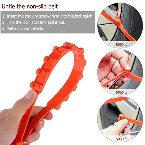 image for Emergency Tire Chains Set WINOMO 5Pcs Tyre Chains Car Anti-skid Chain 