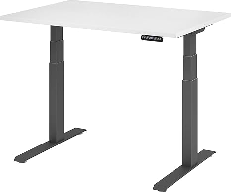 Bumo Sitz Steh Schreibtisch Elektrisch Hohenverstellbar Mit Memoryfunktion Tischplatte Weiss Gestell Graphit 120 X 80 Cm Amazon De Kuche Haushalt