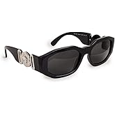 Versace VE 4361 542287 Black Plastic Geometric Sunglasses Grey Lens