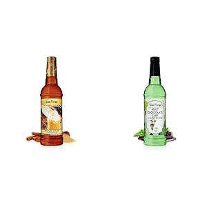 Jordan’s Skinny Syrups | Sugar Free Brown Sugar Cinnamon Syrup | 750ml/25.4oz Bottle & Sugar Free Mint Chocolate Chip Syrup | Healthy Flavors with 0 Calories, 0 Sugar, 0 Carbs | 25.4 Fl Oz Bottle