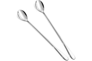 Long Coffee Spoons, Stainless Steel Ice Cream Tea Spoons, Coffee Stirrers for Cocktail Iced Tea, Coffee Bar Accessories