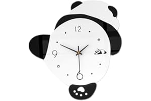 LeeQinersw Panda Shape Wall Clock Wall Clock Quiet Big Wall Clock Large Wall Clock for Farmhouse Decor Classroom Bedroom Kitc