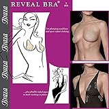 Braza Reveal Strapless Backless Adhesive Disposable Bra - 2 Packages (5 Pair each Pkg) One Size Beige