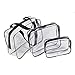 BCP 3 Piece Clear PVC Waterproof Travel Toiletry Organizer Storage Bag Set With Zipper Closure Gym Tote Bag Cosmetic Bag Set