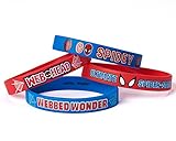 Marvel's Ultimate Spider-Man Birthday Party Rubber Bracelet Favour, Pack Of 4, Blue/Red , 2.5 