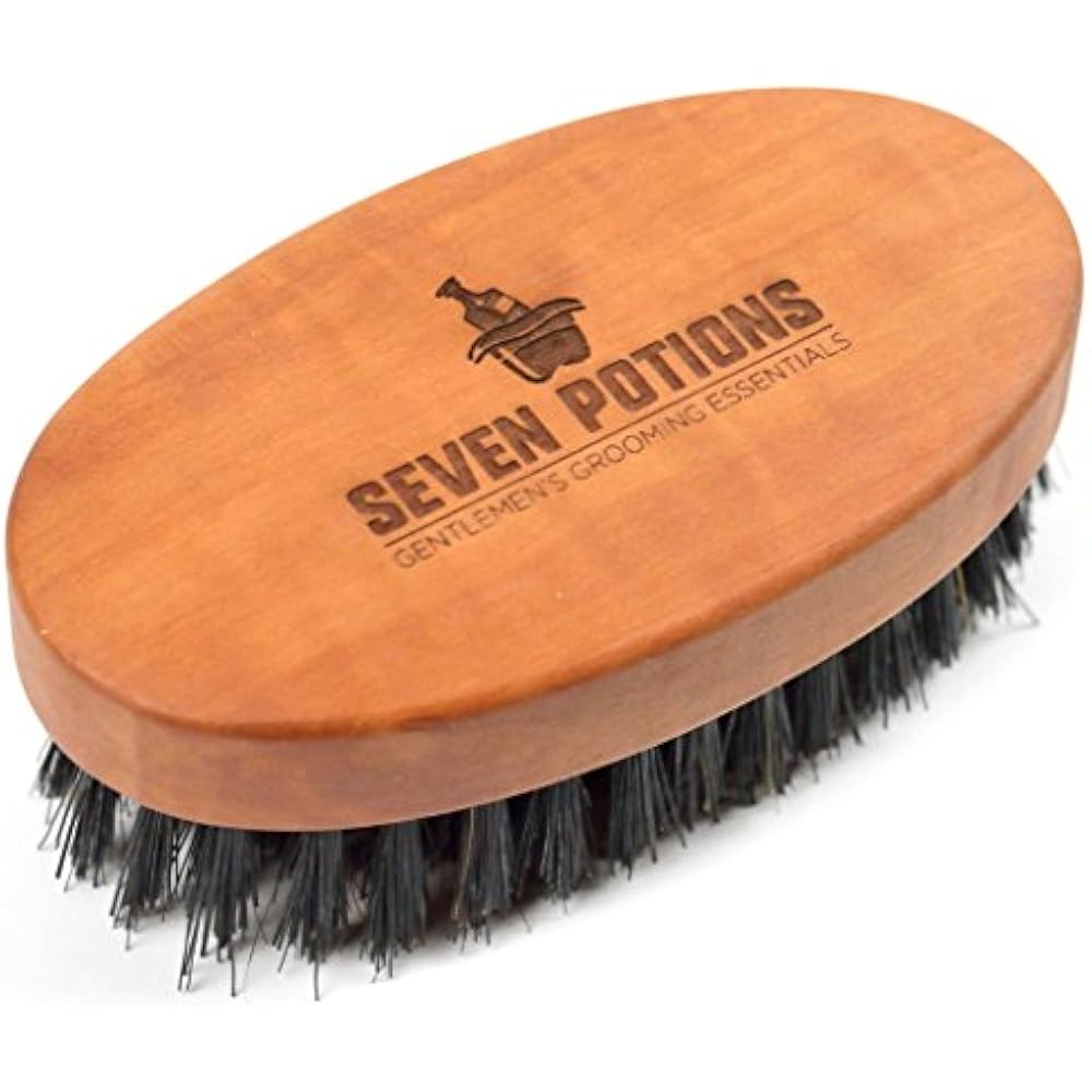Beard Brush Men 100 First Cut Boar Bristles. Made In Pear Wood Firm