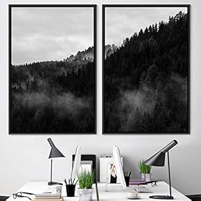signwin 2 Piece Framed Canvas Wall Art Misty...