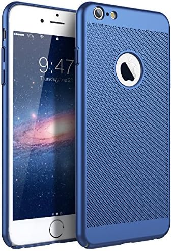 iPhone 6 Plus Case, iPhone 6S Plus Case, CinoCase Ultra Slim Mesh Case Lightweight Heat Dissipation Anti-Scratch Premium Hard PC Shell Protective Case Cover for iPhone 6 Plus/6S Plus - Sapphire Blue