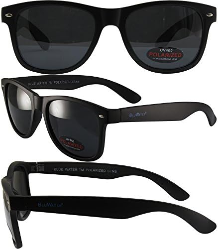 BluWater Polarized Blues Broze Sunglasses Wayfair Style Matte Black Frames Smoke Lenses by Global Vision