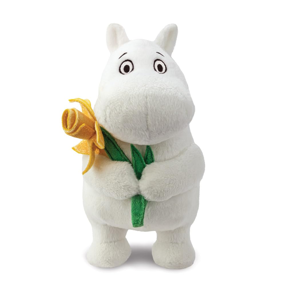 Aurora, 61555, Moomin Standing with Daffodil 6.5In, Soft Toy, White