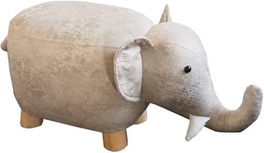 JRMU Animal Otomana Baúl Puff Taburete,22x11x9.4 Pulgadas, Elefante