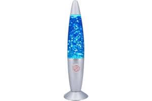 zhrisezlava 13IN Blue Glitter Lamp, Big Glitter Flow in Liquid Relaxing Motion Light, Home Decor Calming and Entertaining Lamp, Amazing Gifts for Adults (Glitter in Blue Water)