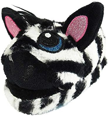 Wiggle Warms - Toddler Boys Zebra Slippers, Black, White 37447-L9-10-FBA