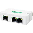 LINOVISION Mini 2 Port POE Extender Up to 1000ft Power Over Ethernet Over Cat5/6 Cable, POE Splitter to 2 POE Devices Like IP