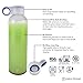 Pratico Kitchen 18 oz Leak-Proof Glass Bottles, Juice Containers and Smoothie Bottles, Multicolor Loop Caps, 2 Pack