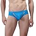 Cedir Men's Penis Hole Bulge Pouch Boxer Briefs Bottoms Underwear L Light Blue