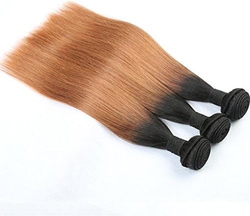 Derun Hair 14"16"18" Mixed Length 1b/30,2 Town Color Hair,Sily Straight Brazilain Virgin Remy Human Hair Weft 300 Grams