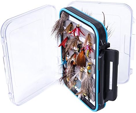 Lureshine 40pcs Fly Fishing Flies Lure Set Dry Wet Fly Lures Kit for Bass Salmon Trouts Panfish Flies Floating Sinking Assortment with Portable Waterproof Fly Box