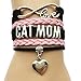 Infinity Love Cat Mom Bracelet- Heart Charm Leather Braided Bracelet