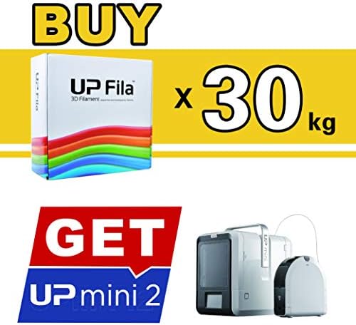 UP Fila Premium PLA 3D Printer Filament, Low Odor, Consistent 1.75mm Diameter,1KG (500g×2 Spools), Natural