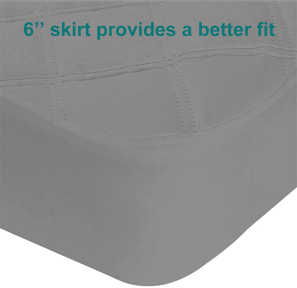 Yoofoss Waterproof Crib Mattress Protector, Quilted Fitted Crib