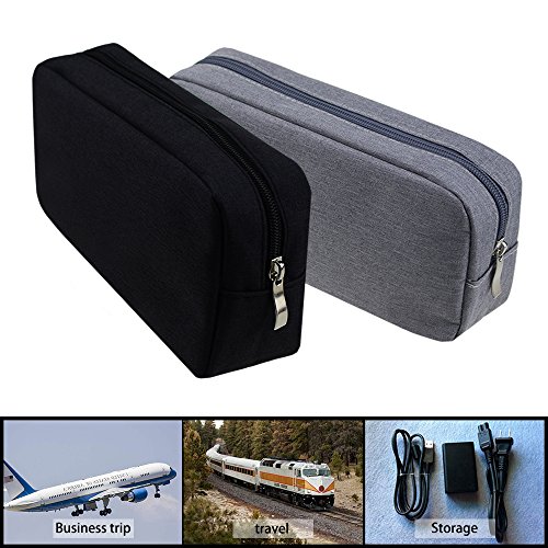 Electronic Accessories Bag,Digital Gadget Organizer Case,Nylon Travel Gear Storage Carrying Sleeve Pouch for Laptop Chargers Adapter,Bluetooth Transmitter Adaptor HDMI VGA Line Cable OTG Cord,Large - Thumbnail 5