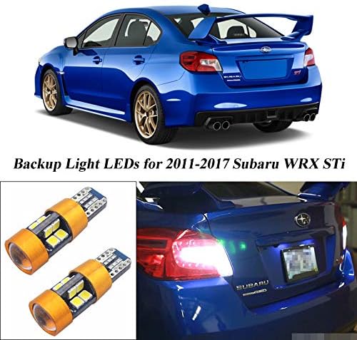 FidgetGear 2pcs Xenon White 19-SMD LED Bulbs for Subaru WRX STi 2011-2017 Backup Lights