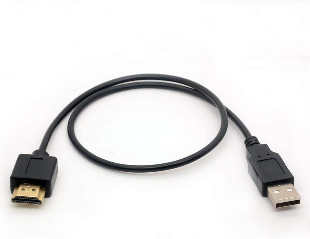 OpenII USB to HDMI Cable - USB 2.0 A Male to HDMI Male Extension Converter Cord 50CM, Black, 0.5 Meters