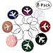 NUOLUX Aluminum Air Plane Pattern Luggage Tag Baggage Handbag ID Tag Name Card Holder with Key Ring 8pcs