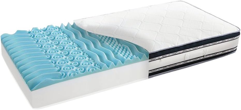 TeQsli Materasso Ibrido Memory Foam 7 Zone 120x190 Cm – Ortopedico Con GelChill E Supporto Rinforzato, Matrimoniale Piccolo