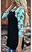 KUFV®Womens Prints Florals 3/4 Sleeve Crew Neck Top Tshirt (L, Black)