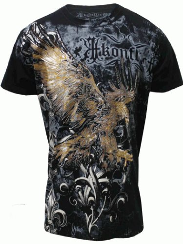 Konflict NWT Men's Striking Eagle Graphic Designer MMA Muscle T-shirt! L Black