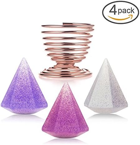 Silicone Makeup Sponge , Yedda 3 Pack Silicone Makeup Sponges Blender with makeup Sponge Blender Holder Perfect for Liquid Foundation BB CC Cream Concealer Application