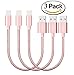 Direct Wire & Cable Nylon USB Lightning Charging Cable for iPhone - Rose Gold - 3 Piece