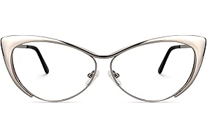 Zeelool Oversized Cat Eye Blue Light Blocking Glasses for Women Metal Eyewear Ellen VFM0176
